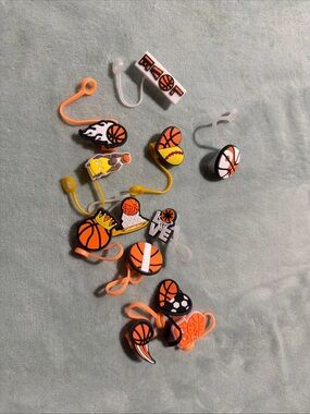 Kids Basketball Straw covers New- Never used - Orange Basketball Design